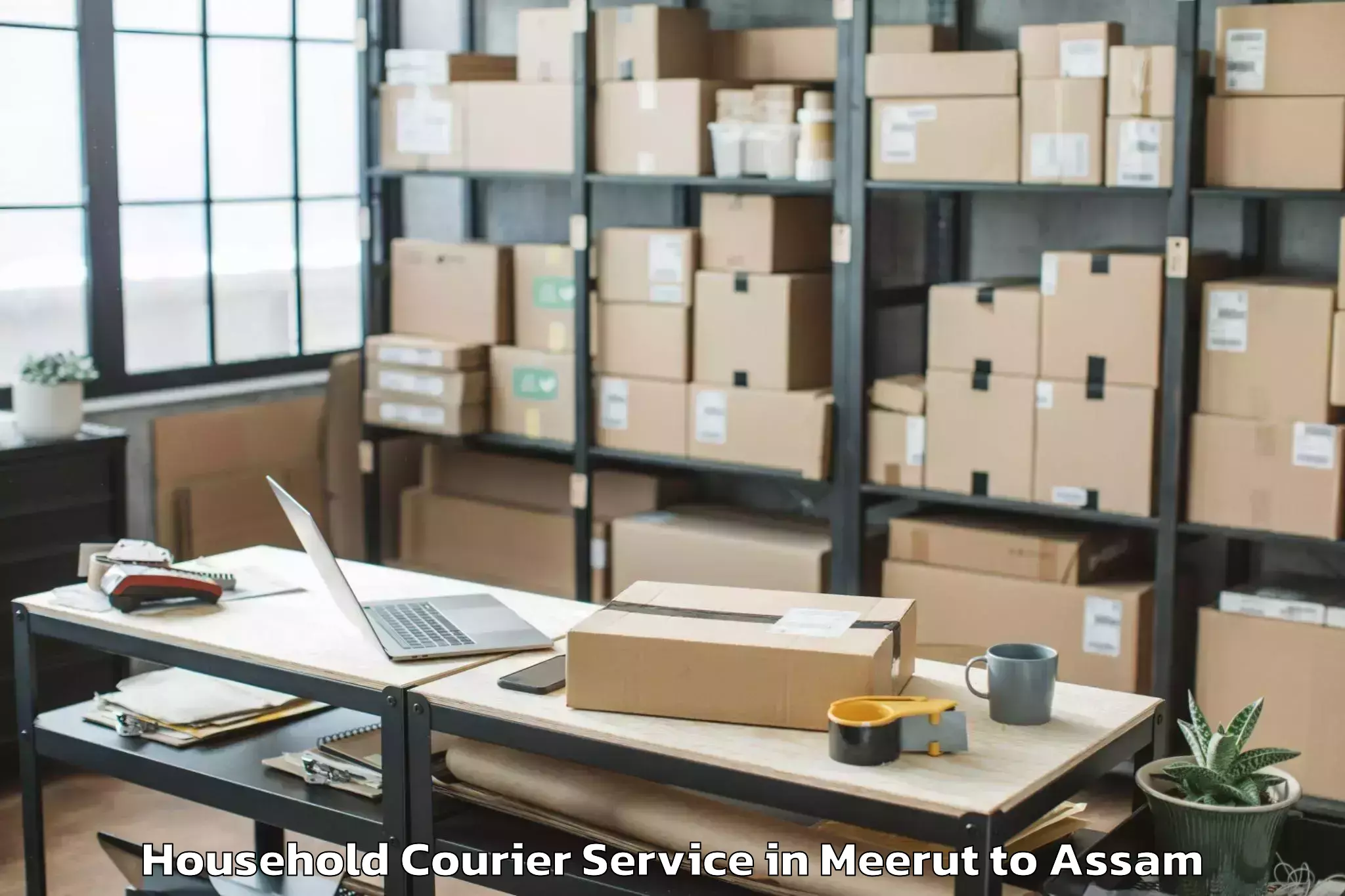 Affordable Meerut to Bokakhat Household Courier